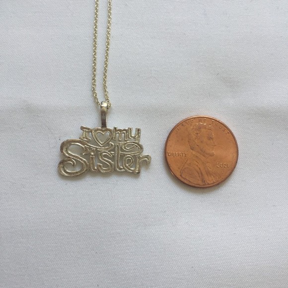 "I Love My Sister" Sterling Silver .925 18" Necklace - Picture 7 of 7